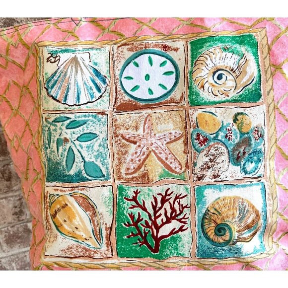 VTG NWT Fun in the Sun Canvas Tote Bag Beach Seashell Sanddollar Vacatio… - Picture 2 of 11